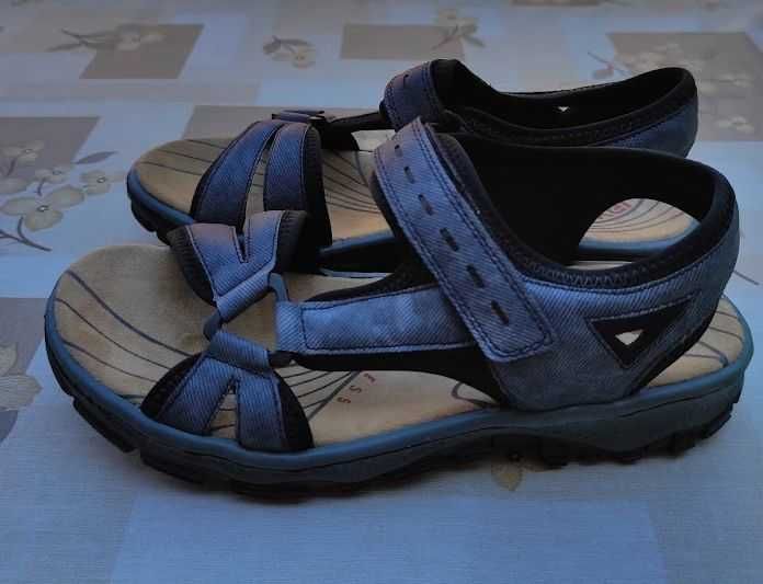 Sandale dama Rieker gri-albastrui