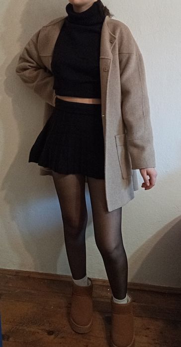 Palton zara de lână bej