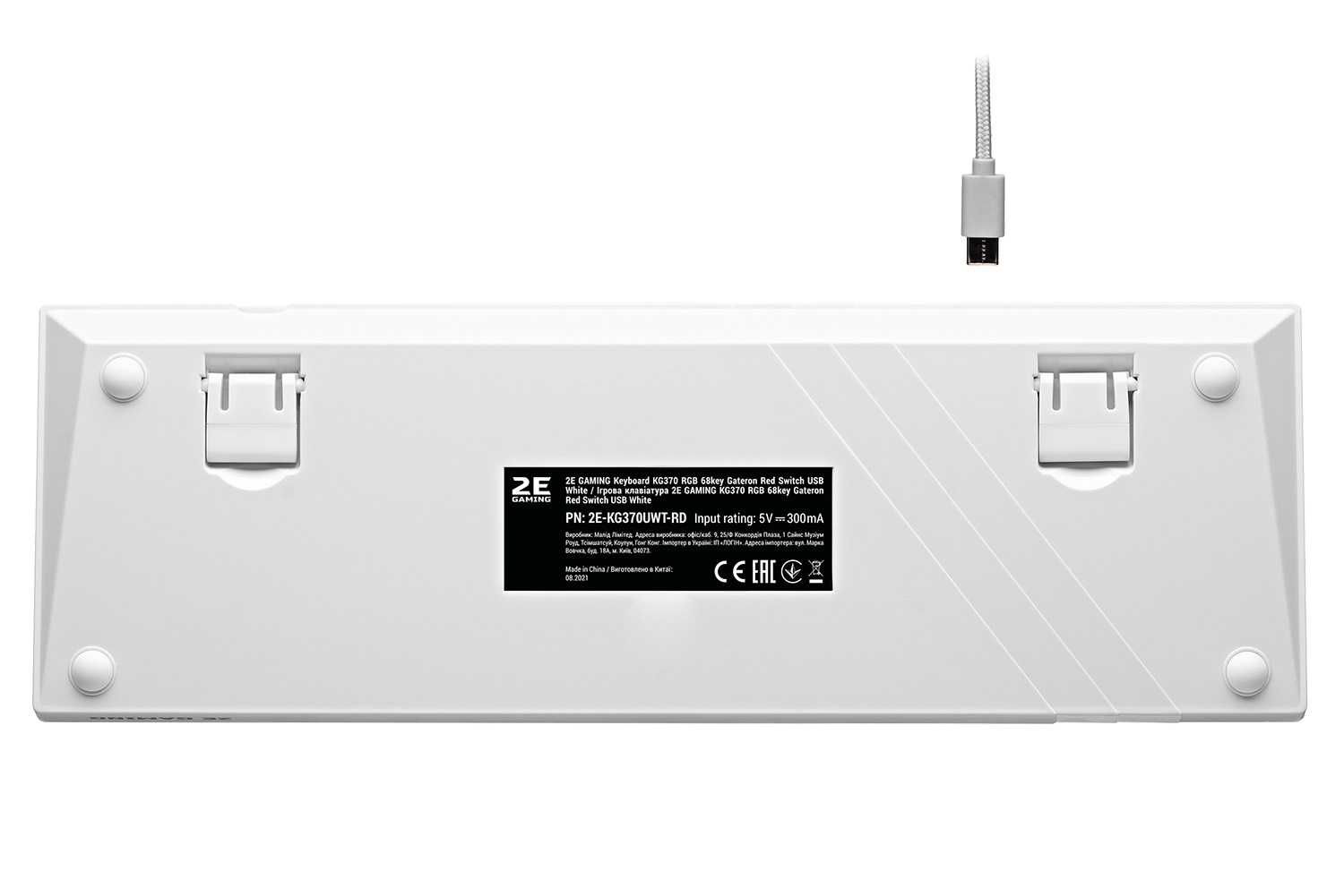 ; Игровая клавиатура 2E KG370 USB 68 key Gateron Red Switch White