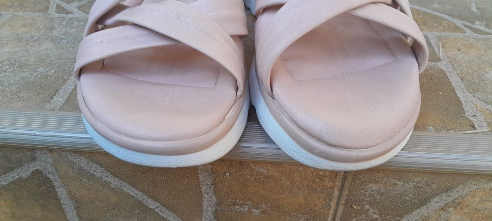 Sandale, piele naturală, roz pal, mar. 37