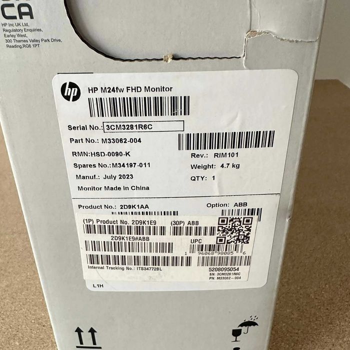 Монитор HP M24fw 23.8″ FHD IPS/75Hz/300Nit/1000:1/FreeSync