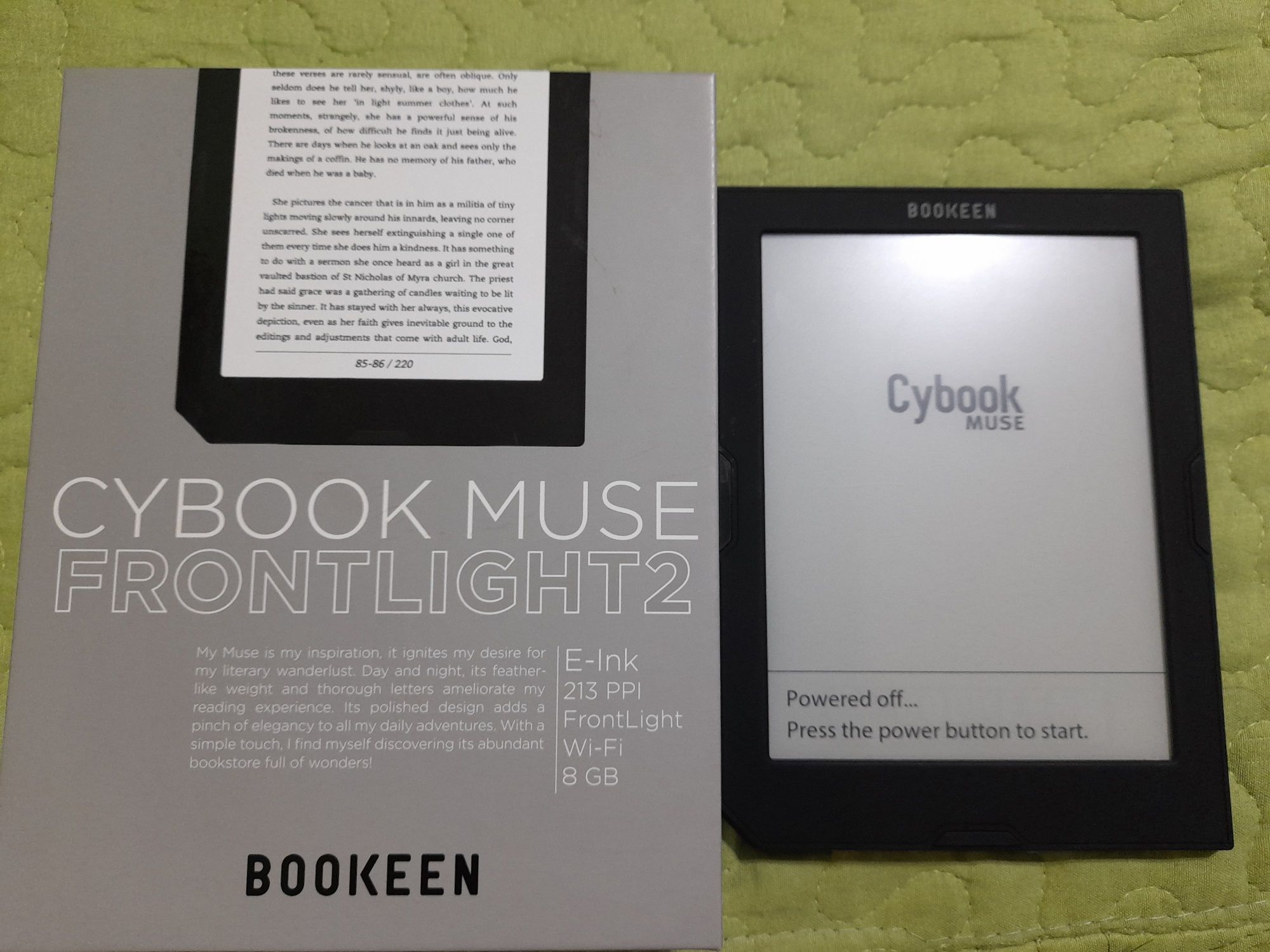 eBook Reader Booken Cybook Muse 2,E Ink,213 dpi,8 GB,Wi-fi,negru