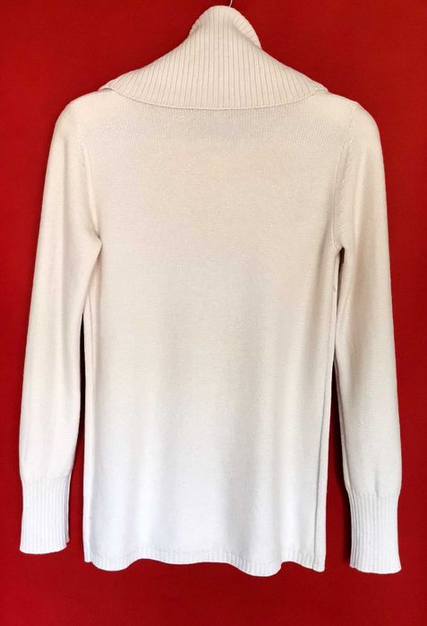 Pulover dama cu guler Tommy Hilfiger marimea S crem impecabil