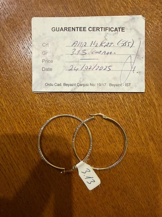 Vând cercei noi aur 14k