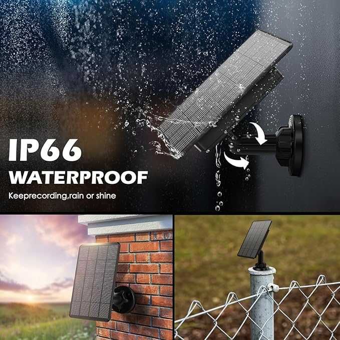 Hawkray Pro Соларен панел DC 12V/1A 6V/1.5A за охранителна камера