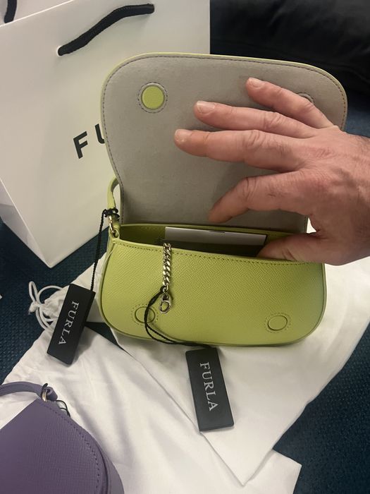 FURLA ARTEMIS mini Gold, Candy floss, Midori.Нови,със сериен номер