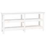 vidaXL Banc de lucru, alb, 181x50x80 cm, lemn masiv pin
