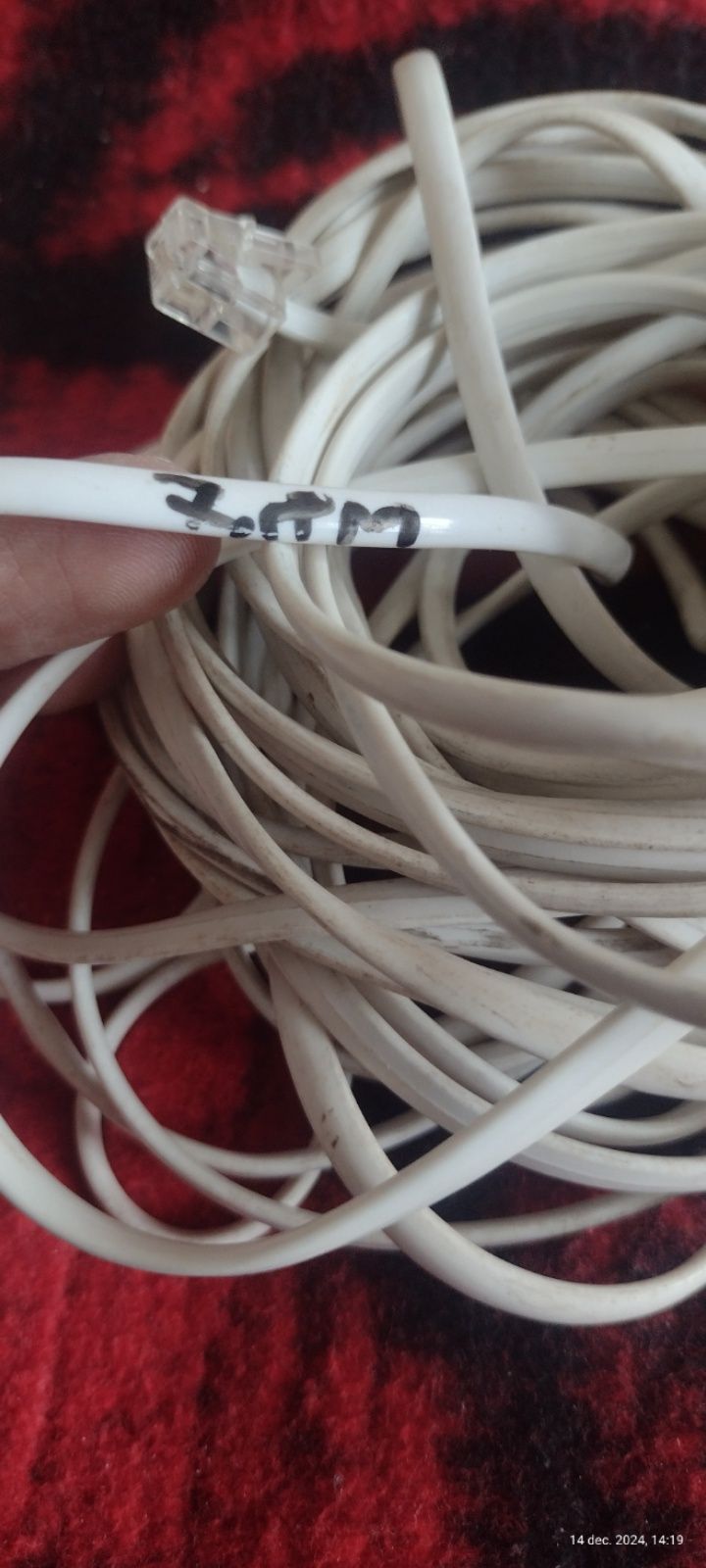 Cablu pentru telefon fix , 8 metri mufat