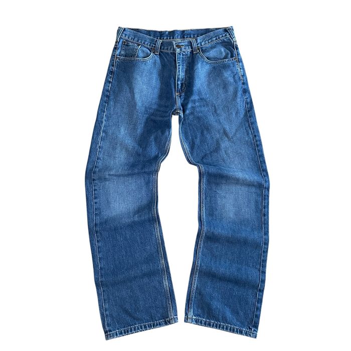 Blugi Carhartt albastri denim regular fit W34 L34 vintage