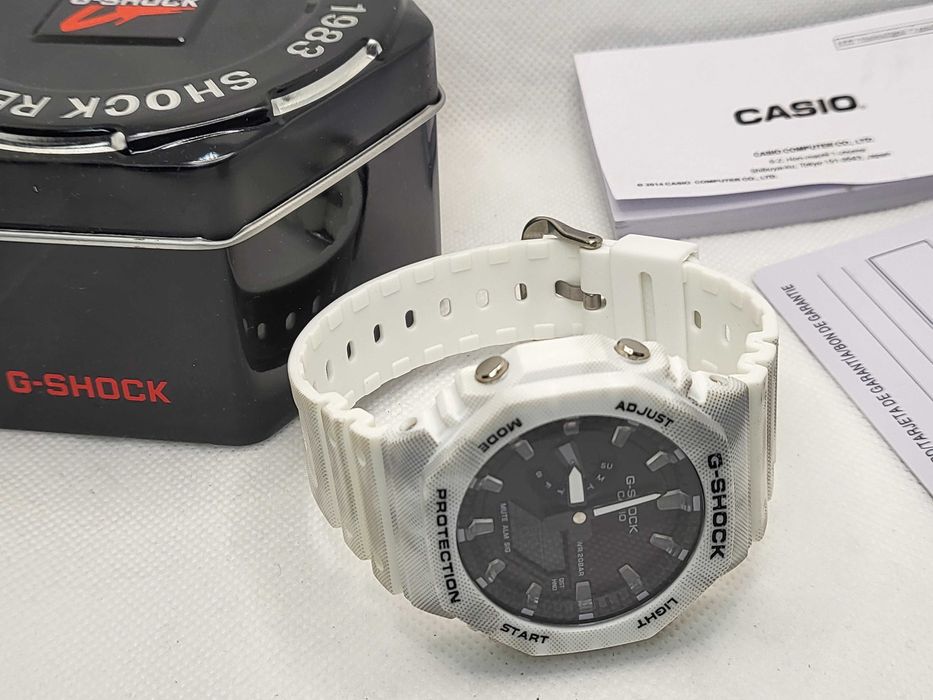 Ceas Sport Casio G-Shock GA-2100 Dirty White – Nou, Garanție 2 Ani