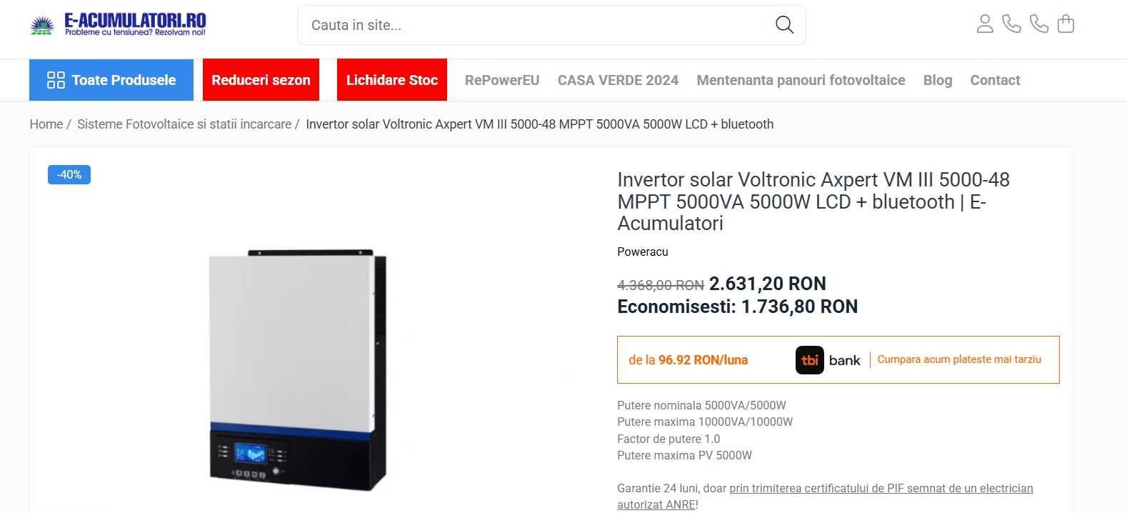 invertor solar/acumulatori AGM