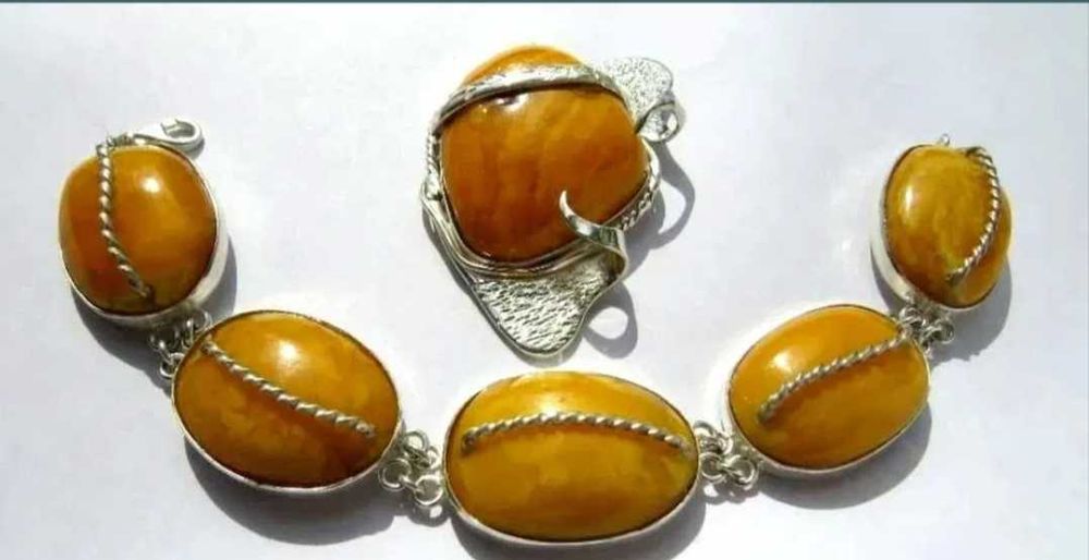 Chihlimbar butterscotch, unicat bratara si pandant