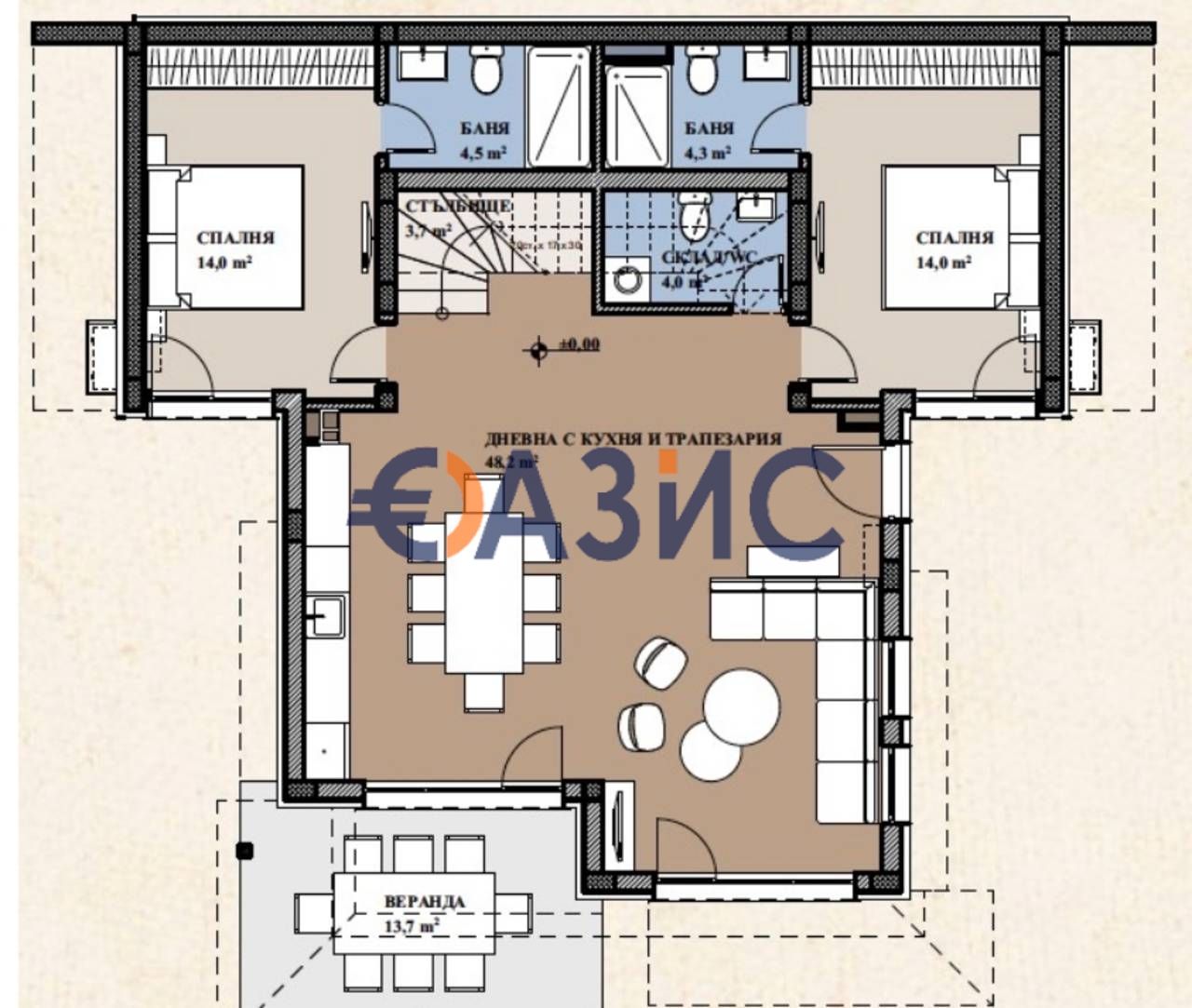 Еко къща с 5 спални в комплекс Venid Eco Village, Свети Влас, 251.30