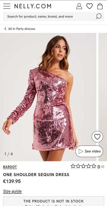 Bardot €139 висок клас рокля с пайети S от Австралия, нова, с етикет