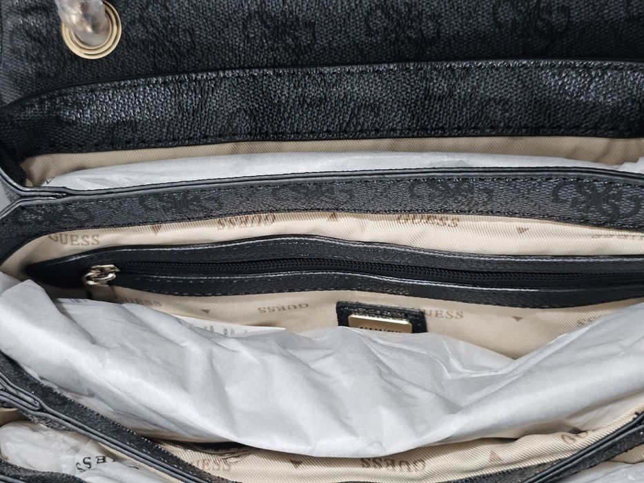 Geanta GUESS Noelle Convertible X Women's Anthracite Crossbody Bag