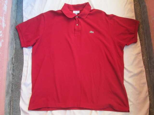 Lacoste оригинална червена тениска размер XXXL -(За пълни мъже).
