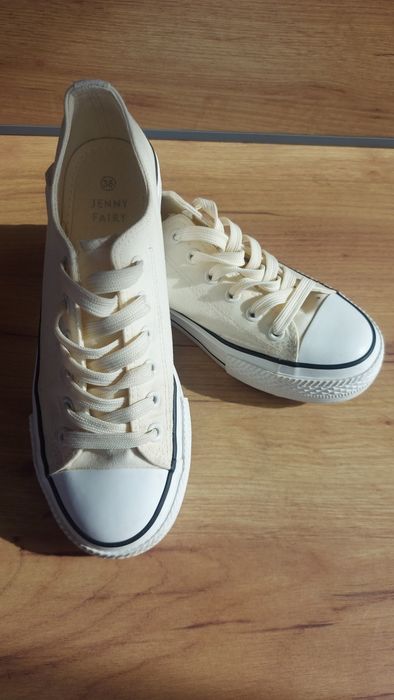 Гуменки #38 Jenny Fairy  бяла подметка с кремав текстил