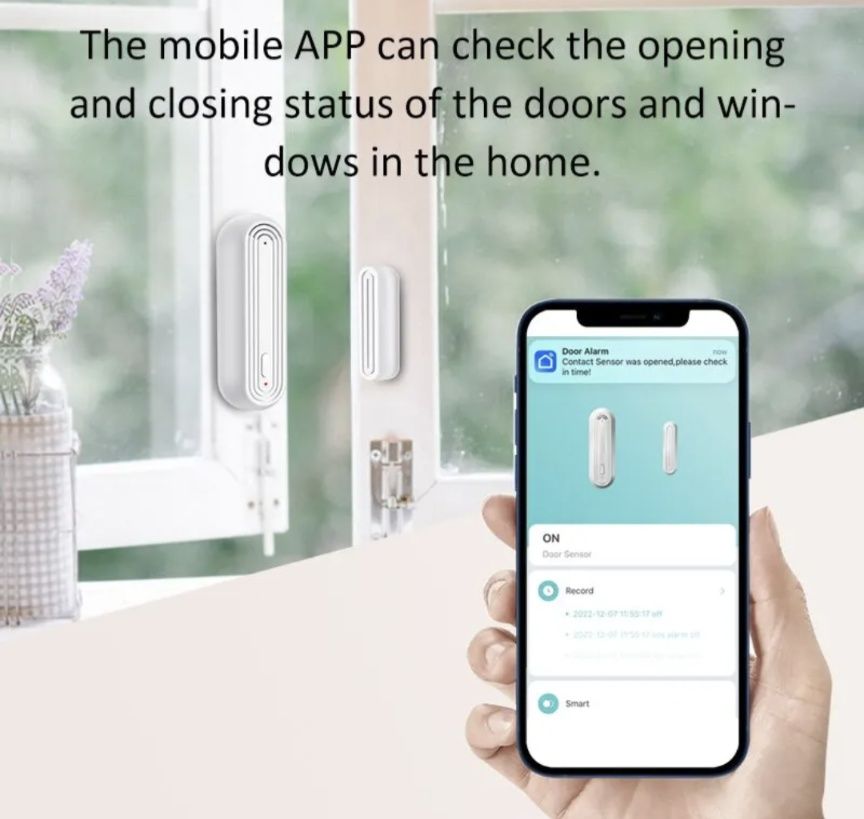 Senzor Detecție Ușa Geam Închis Deschis Alarma Casa Smart WiFi Alexa