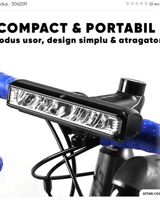 Lumina frontala profesionala bicicleta,carcasa metal, luminozitate 100