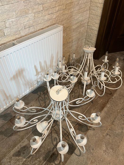 Candelabre albe fier