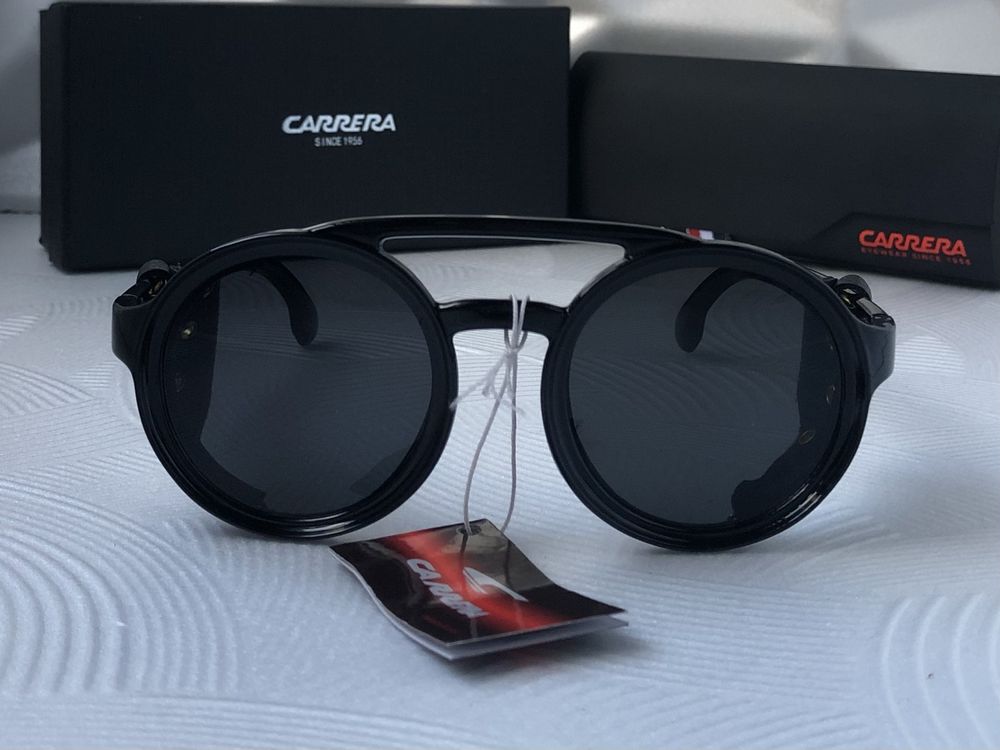 Мъжки слънчеви очила кръгли carrera 3 цвята черни сини жълти