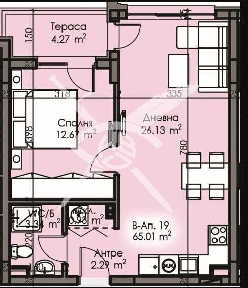 Двустаен апартамент в Изгрев 919-96969