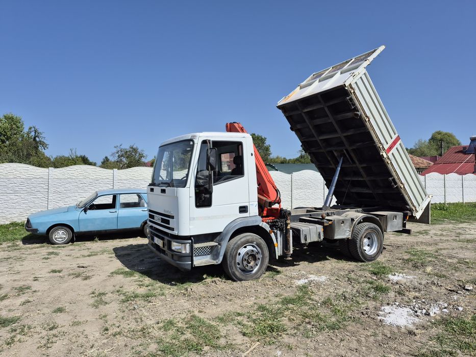 Iveco eurocargo basculabil cu macara