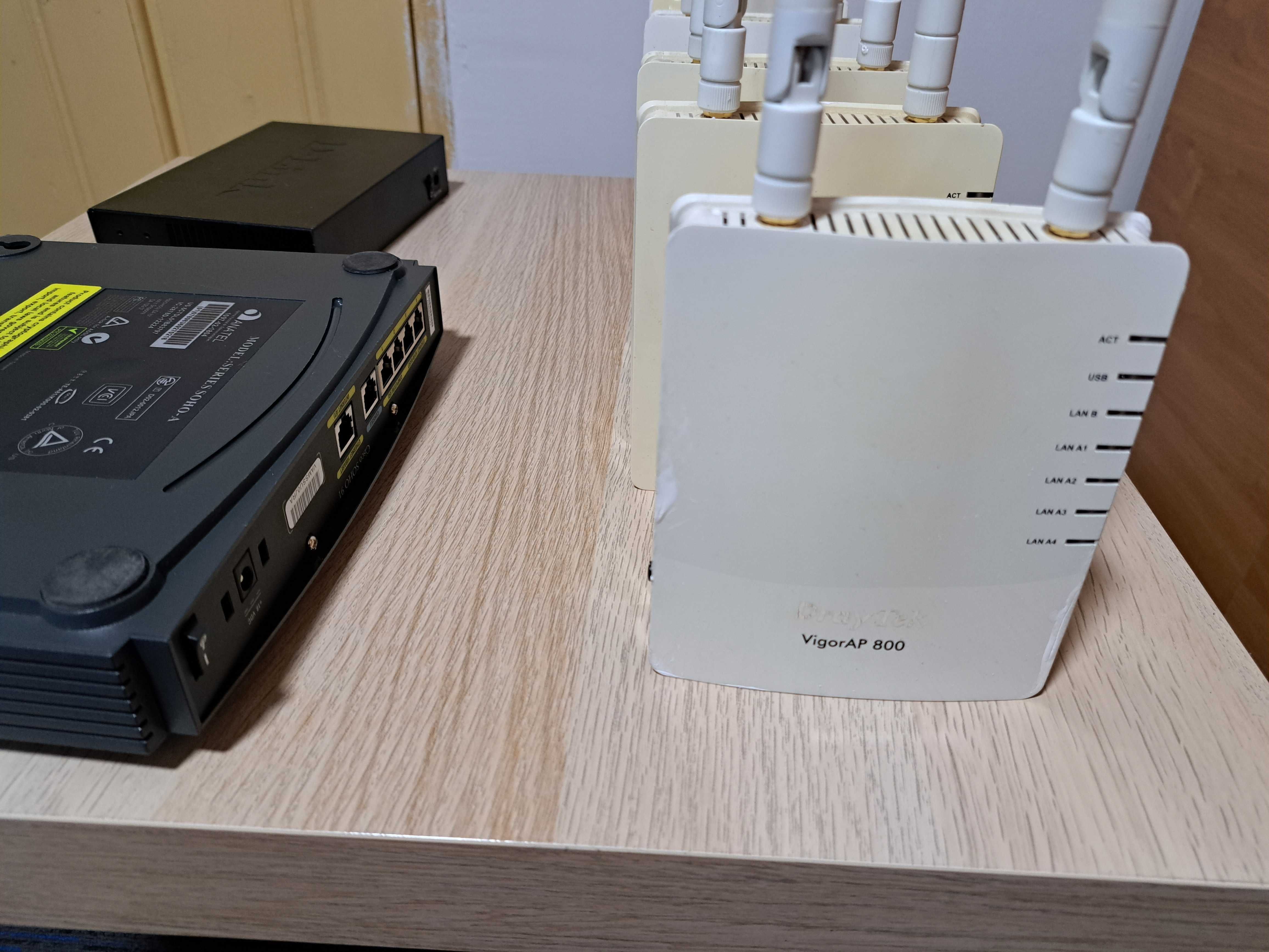 Pachet Switch Poe Dlink+Router Cisco+5 APs Drytech vigor AP