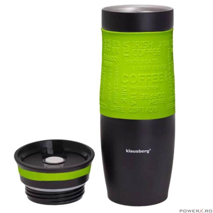 Termos din inox, capacitate 500ml, verde, Klausberg