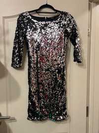 Коктейлна дискотечна  рокля с пайети НОВА