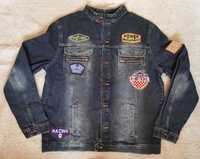 Jacheta denim barbati etichete brodate moto F1 geaca blugi motorbikes