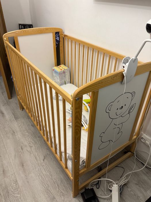 Pătuț copil 120/60,saltea + cărucior 3in 1