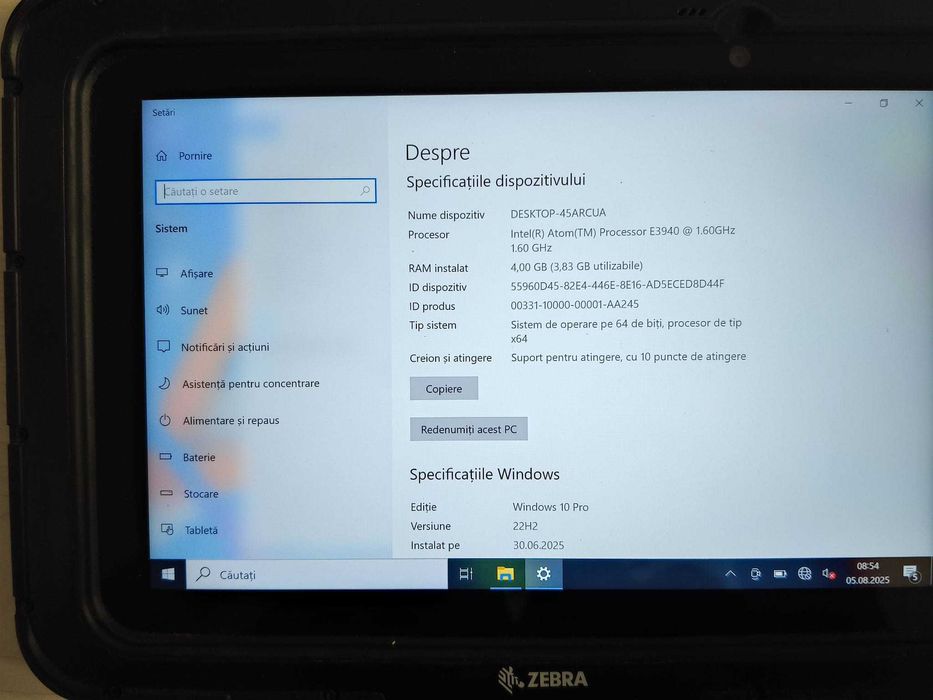 Terminal mobil Tableta Zebra Enterprise ET51AE-W12E, Windows 10 PRO