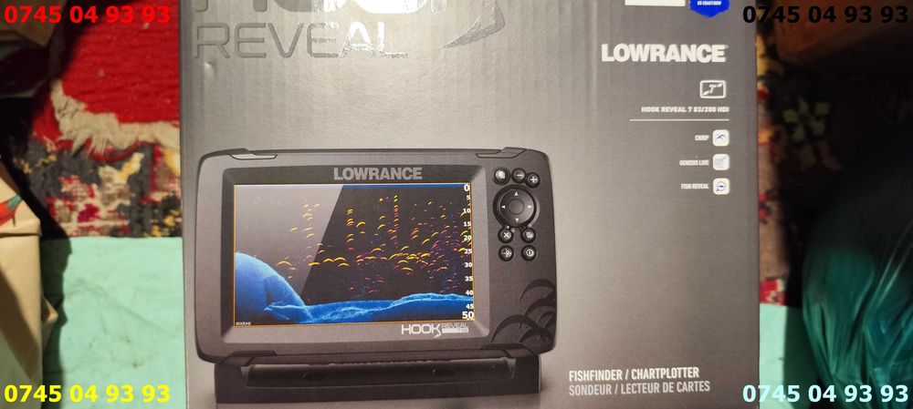 SONAR  Lowrance 7 REVEAL cu sonda  perfect functional sonda dubla