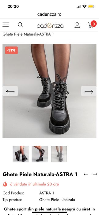 Ghete piele naturala cadenzza 36