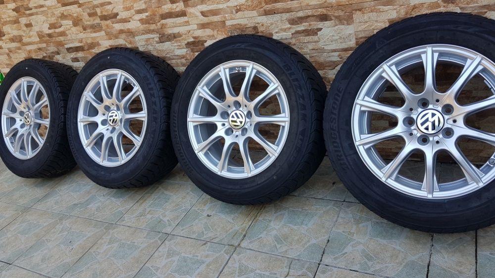 Jante originale 5x112 R16 + anvelope pt Vw Passat, T-Roc, Golf 5-6-7