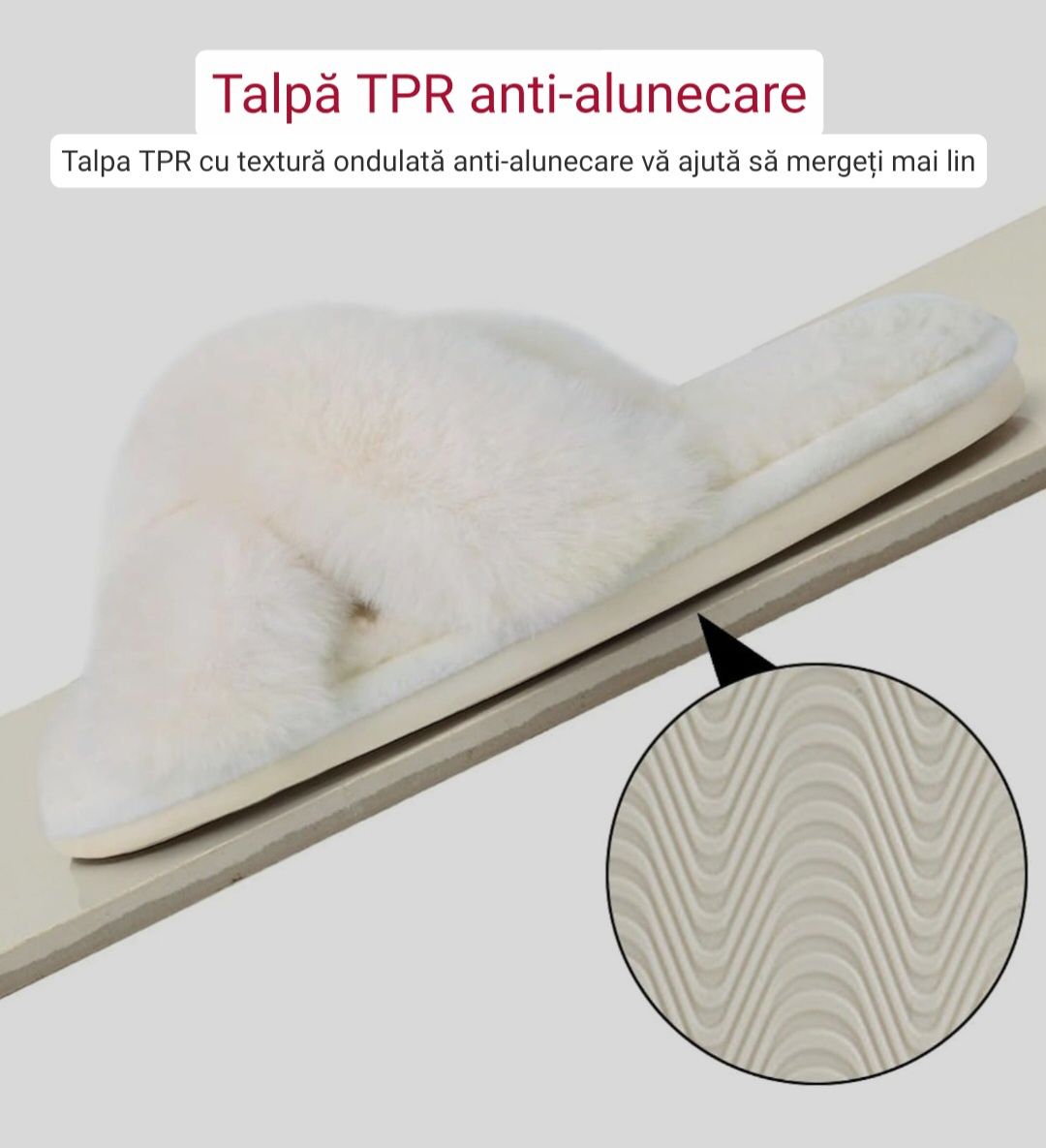 Papuci de damă fuzzy Jane Troides Livrare Gratuită 40-41