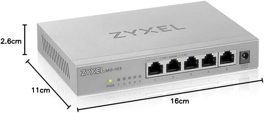 Switch Zyxel MG-105,5 port 2.5G Multi-Gigabit negestionat,rețea SOHO