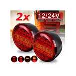2 Броя LED Кръгли Стопове T459 3 Светлини Ф14см 12V/24V Водоустойчиви