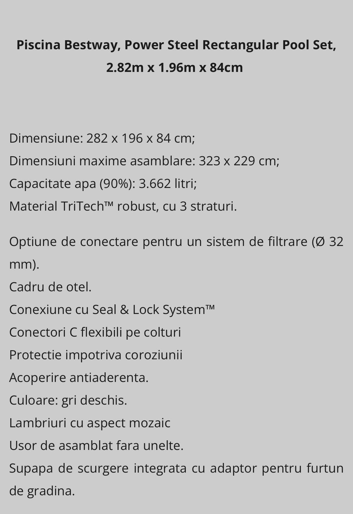 Piscina Bestway si filtru VidaXL