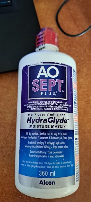 Solutie pentru intretinerea lentilelor de contact AOSept Plus, 360 ml