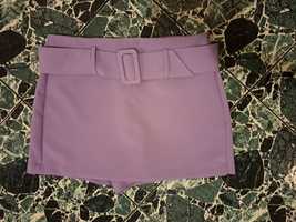 Стилна къса пола-панталон ZARA, като нова, люляков цвят, размер М