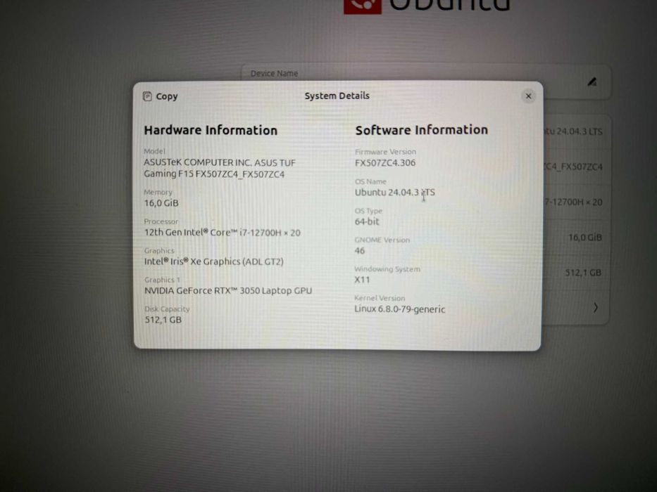 Laptop gaming ASUS TUF F15, i7, nvidia rtx 3050, 16gb ram IMPECABIL