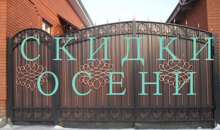 Ворота. Кованые и из профлиста. Забор. Крытый двор.