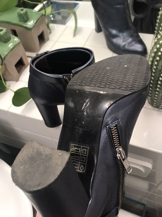 Botine midnight blue albastre bleumarin 38 Hotstepper piele toc