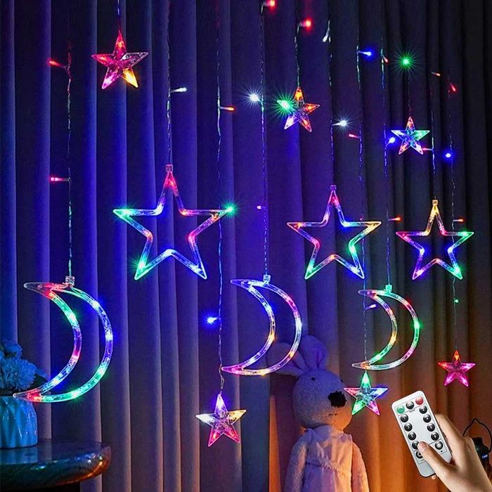 Perdea luminoasă cu stele, de 3,5 m, 8 moduri