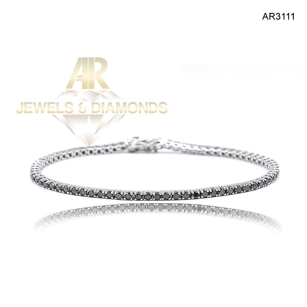 Bratara Tennis Aur 18K cu Diamante Negre model nou ARJEWELS(AR3111)