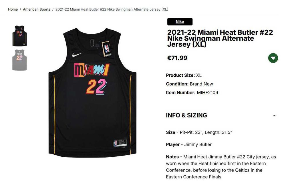 Maieu Nike Dri Fit NBA - Miami Butller