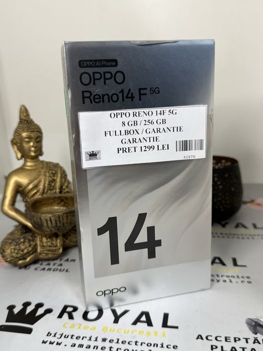 Amanet Royal : Oppo Reno 14F 5G 256 GB / Ca NOU / Fullbox/ Liber Retea