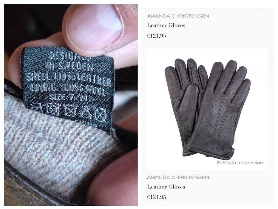 Mănuși premium A. Christensen, Piele naturală + Lâna - M